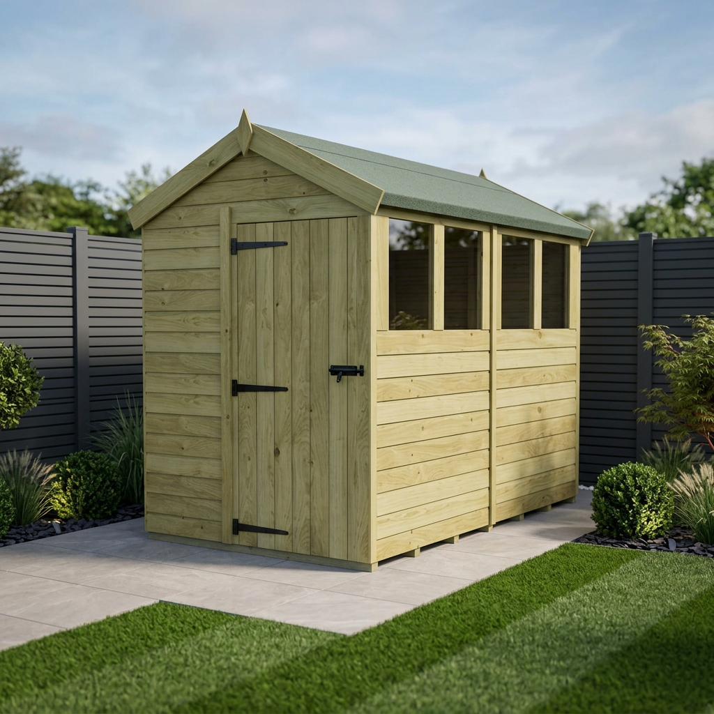 5 x 8 Apex Shed (Single Door, With Windows) - Apex Shed