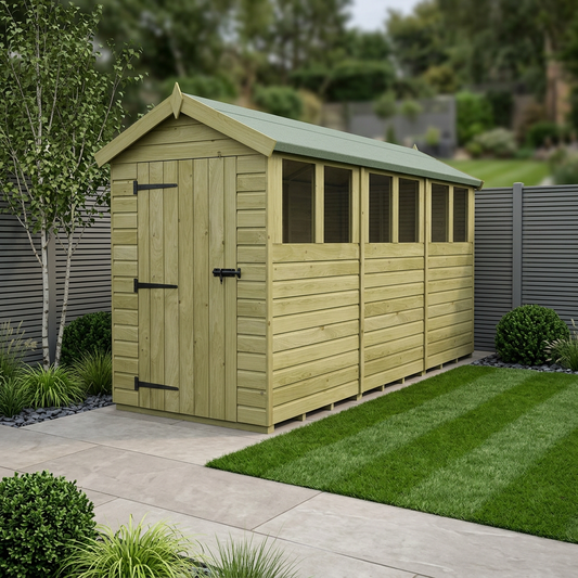 4 x 12 Apex Shed (Single Door, With Windows) - view 2