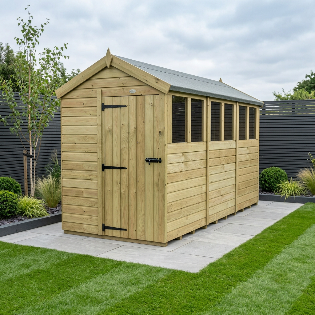 5 x 12 Apex Shed (Single Door, With Windows) - view 2