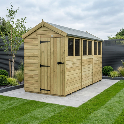 5 x 12 Apex Shed (Single Door, With Windows) - view 2