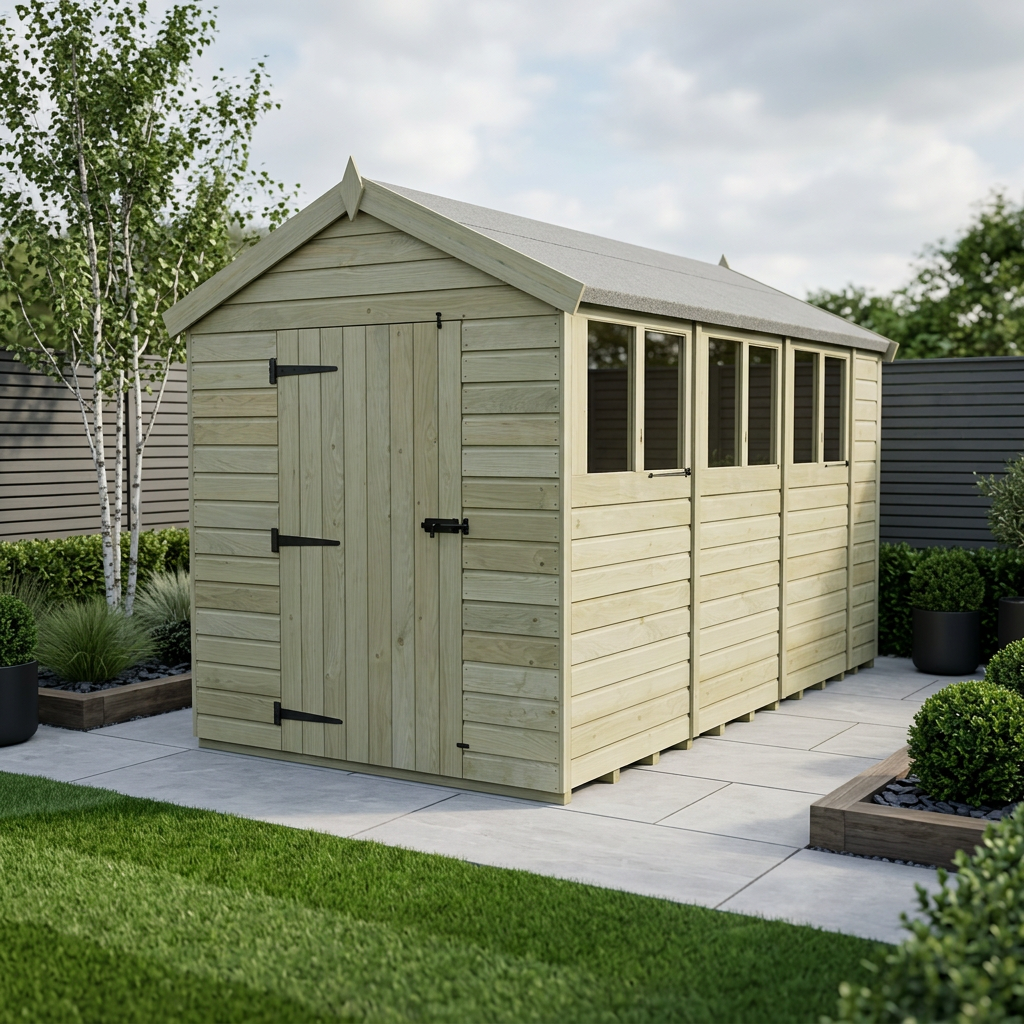 8 x 14 Apex Shed (Single Door, With Windows) - view 2