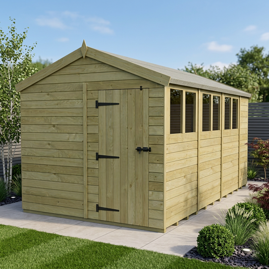 8 x 15 Apex Shed (Single Door, With Windows) - Apex Shed