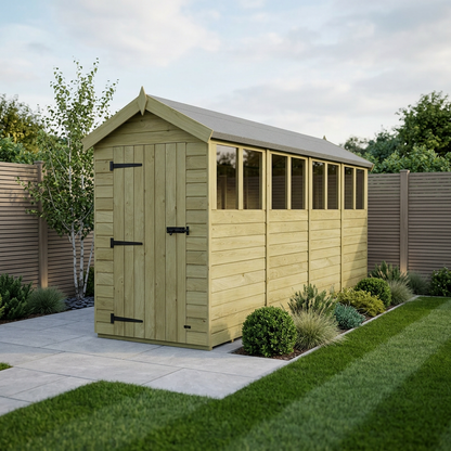 4 x 16 Apex Shed (Single Door, With Windows) - Apex Shed