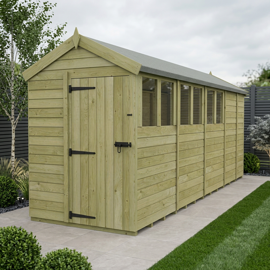 5 x 17 Apex Shed (Single Door, With Windows) - Apex Shed