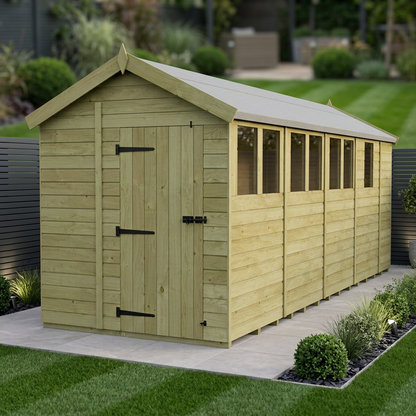 6 x 17 Apex Shed (Single Door, With Windows) - Apex Shed