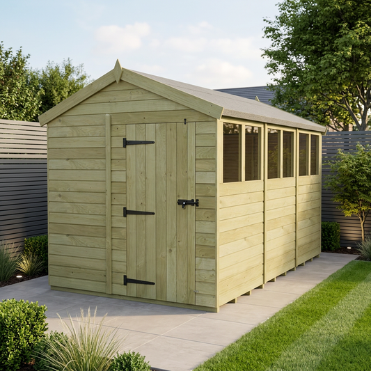 8 x 17 Apex Shed (Single Door, With Windows) - view 2