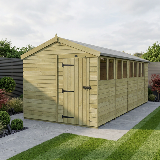 8 x 18 Apex Shed (Single Door, With Windows) - Apex Shed