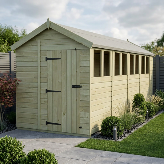 6 x 19 Apex Shed (Single Door, With Windows) - Apex Shed