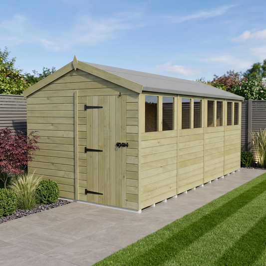8 x 20 Apex Shed (Single Door, With Windows) - Apex Shed