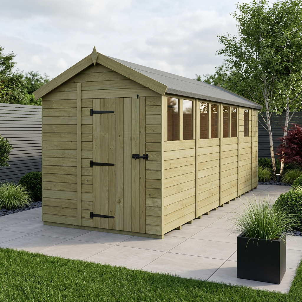 7 x 17 Apex Shed (Single Door, With Windows) - view 2