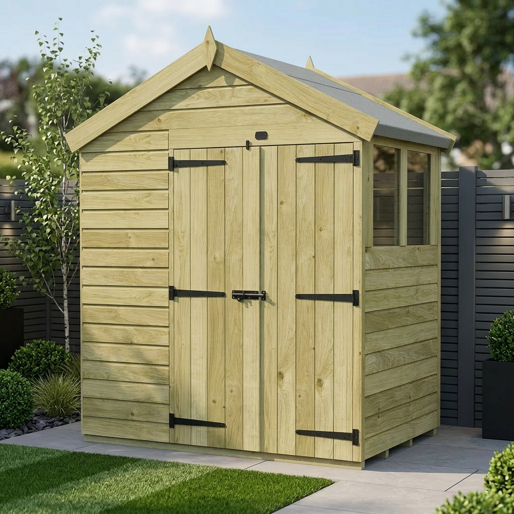 7 x 4 Apex Shed (Double Door, With Windows) - Apex Shed