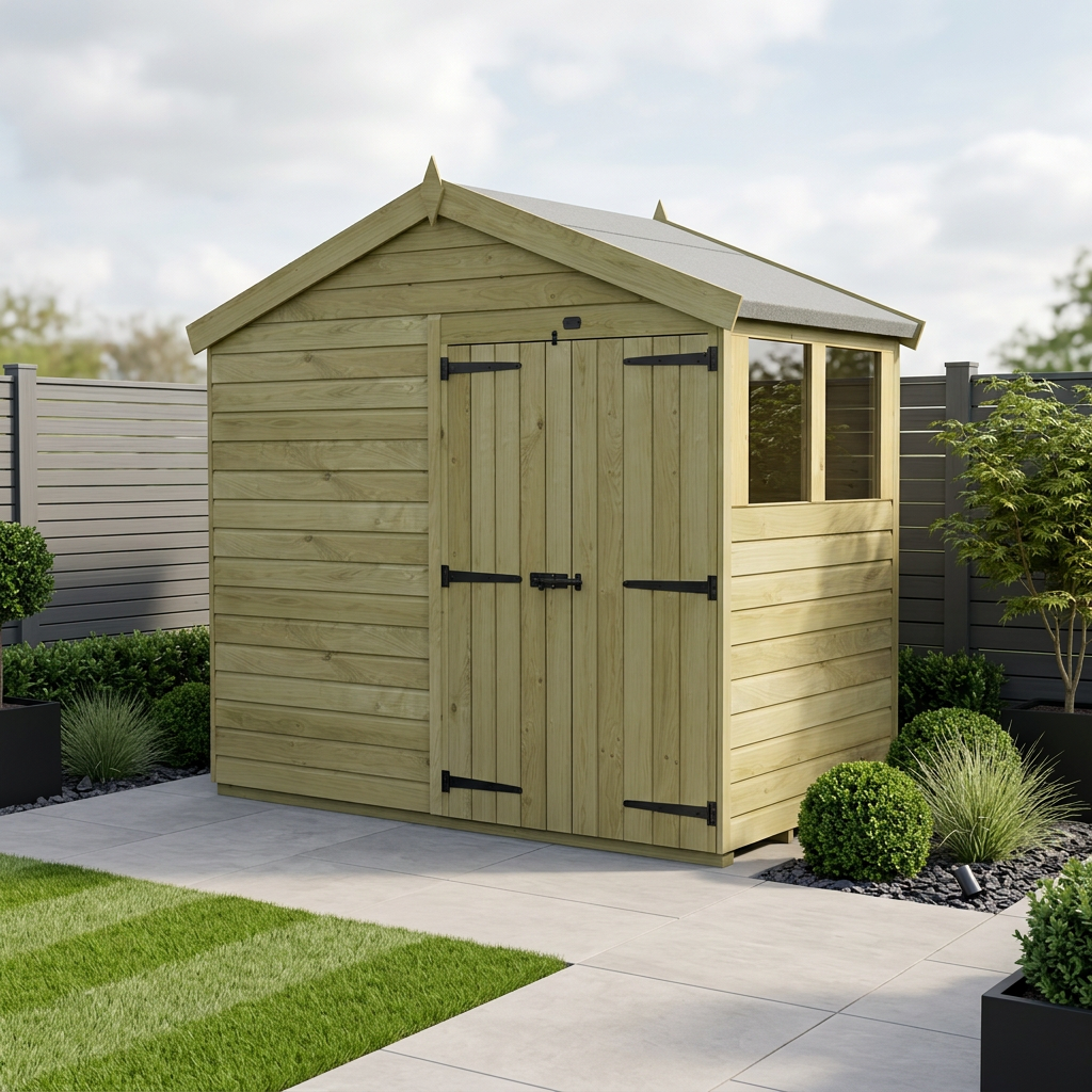 8 x 4 Apex Shed (Double Door, With Windows) - Apex Shed