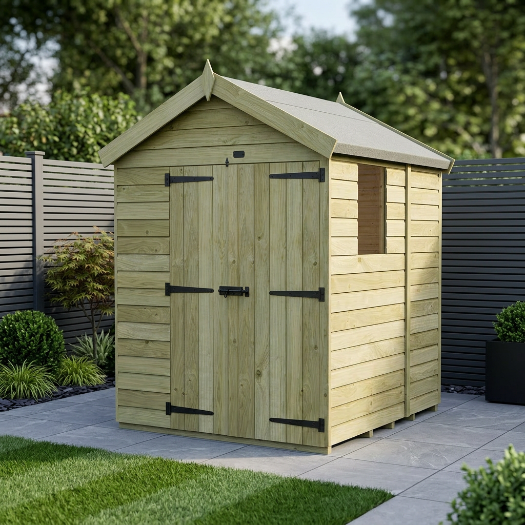 6 x 5 Apex Shed (Double Door, With Windows) - Apex Shed
