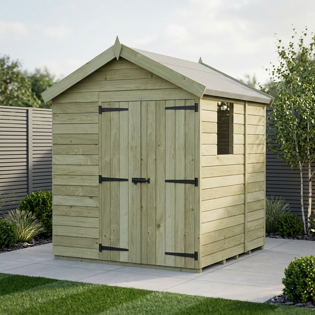 7 x 5 Apex Shed (Double Door, With Windows) - Apex Shed