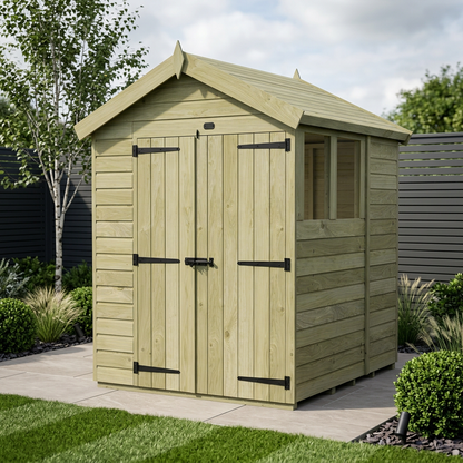 7 x 6 Apex Shed (Double Door, With Windows) - view 2