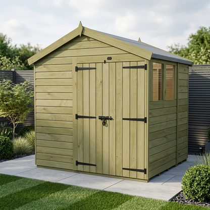 8 x 6 Apex Shed (Double Door, With Windows) - view 2