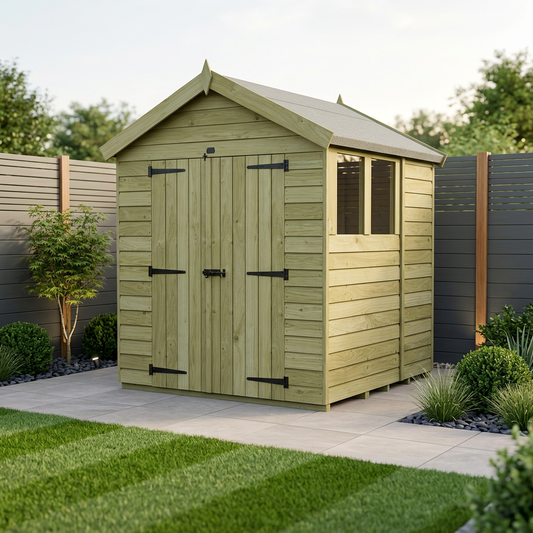 7 x 7 Apex Shed (Double Door, With Windows) - view 2