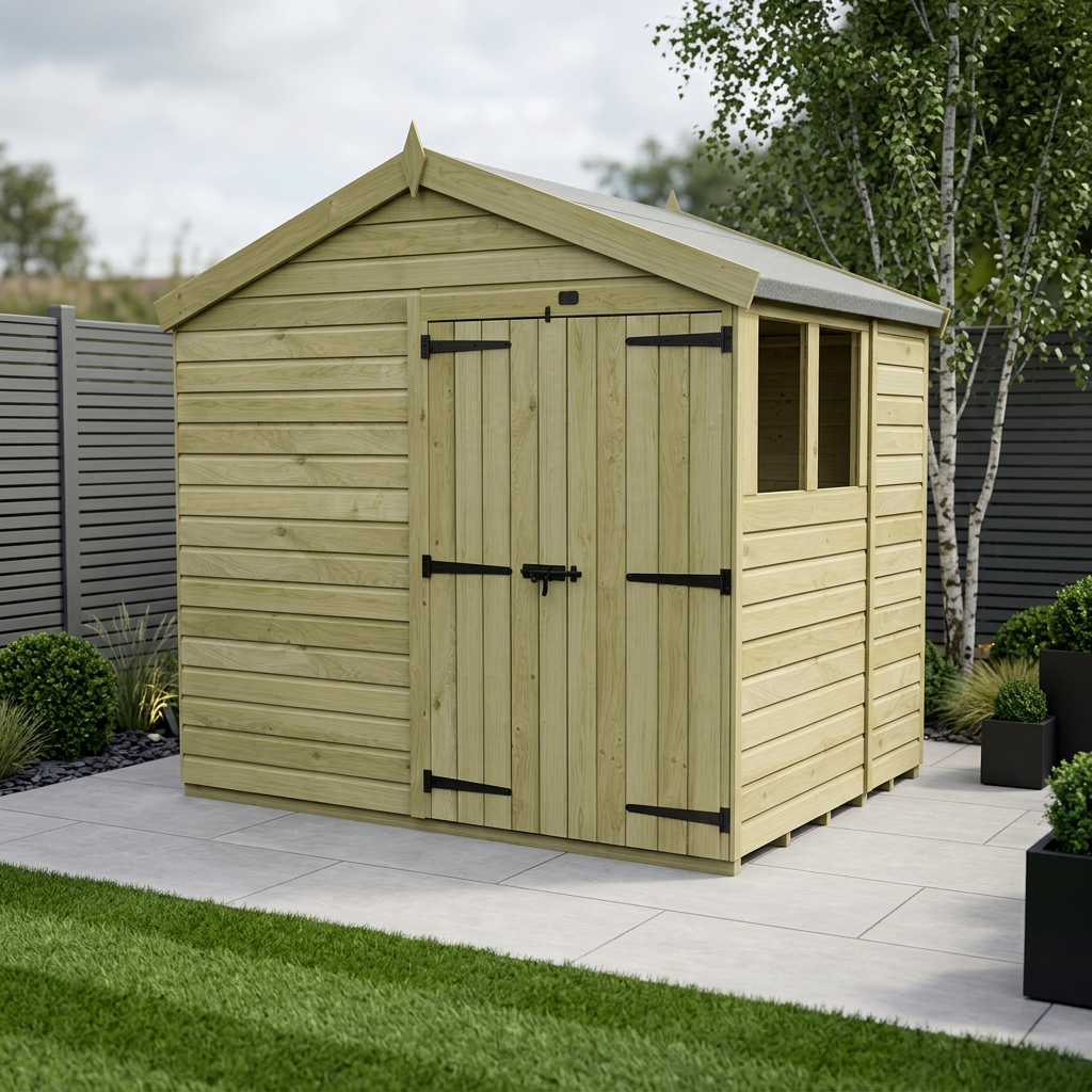 6 x 8 Apex Shed (Double Door, With Windows) - Apex Shed