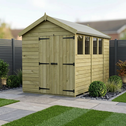 6 x 10 Apex Shed (Double Door, With Windows) - view 2