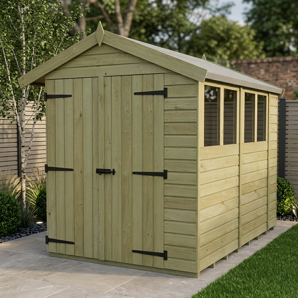 8 x 10 Apex Shed (Double Door, With Windows) - Apex Shed