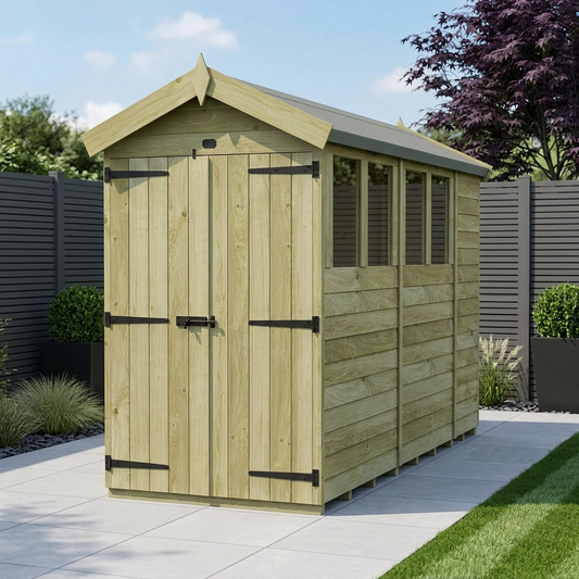 4 x 11 Apex Shed (Double Door, With Windows) - Apex Shed