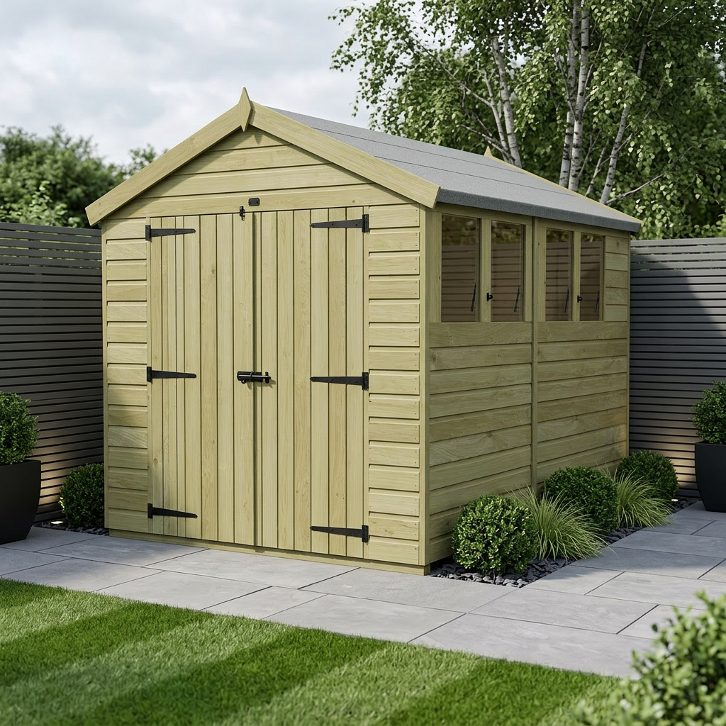 8 x 11 Apex Shed (Double Door, With Windows) - Apex Shed