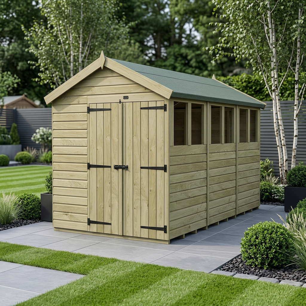 7 x 12 Apex Shed (Double Door, With Windows) - Apex Shed