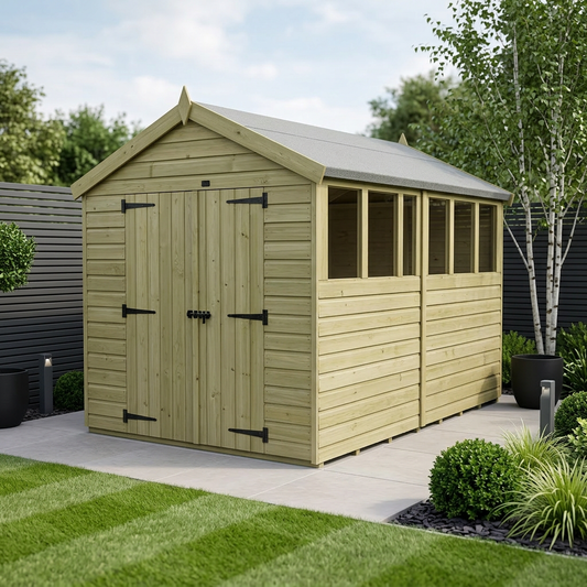 8 x 12 Apex Shed (Double Door, With Windows) - Apex Shed