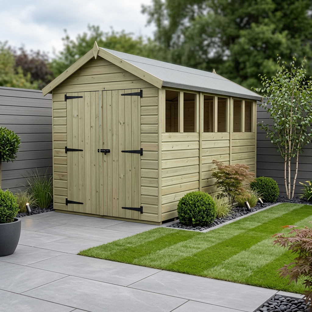 7 x 13 Apex Shed (Double Door, With Windows) - Apex Shed