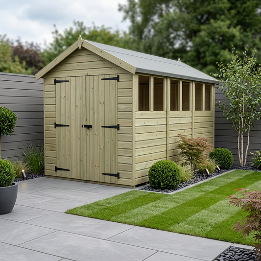 7 x 13 Apex Shed (Double Door, With Windows) - Apex Shed