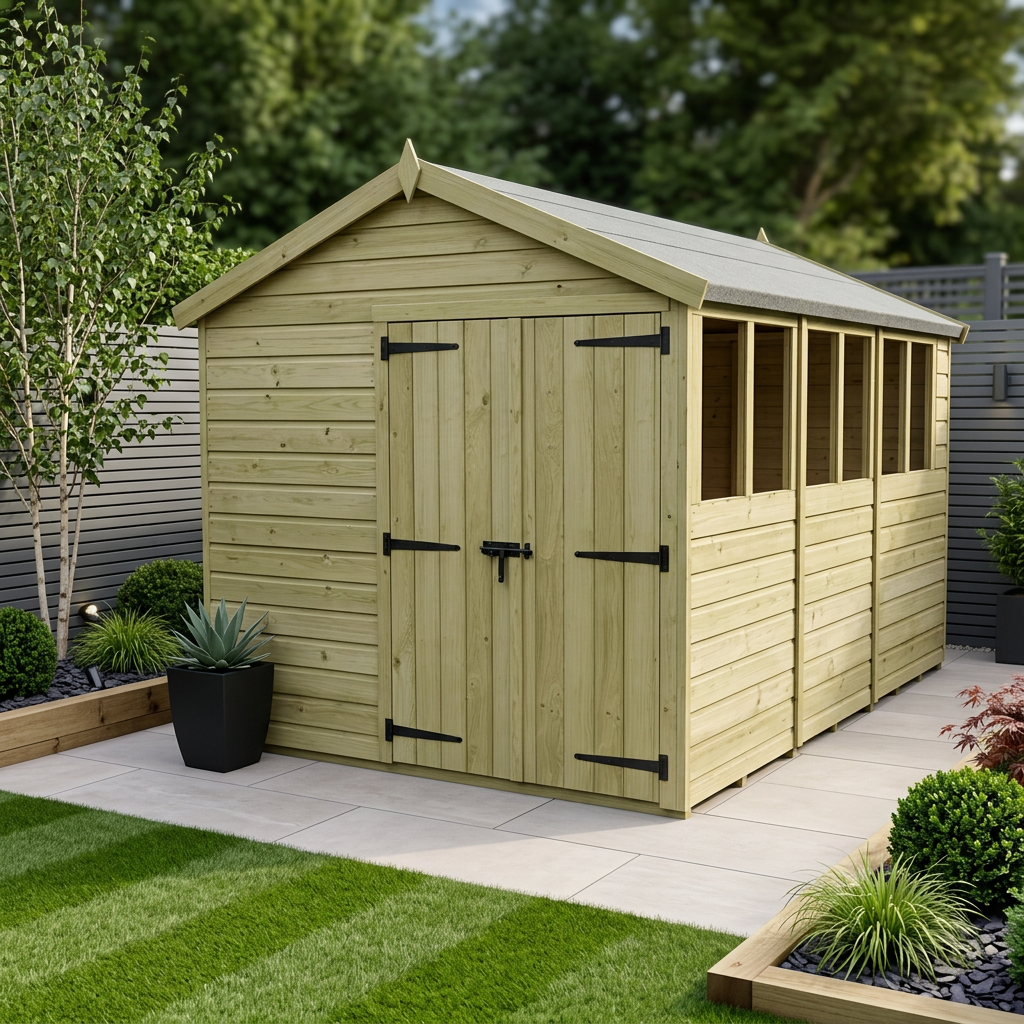 8 x 14 Apex Shed (Double Door, With Windows) - Apex Shed