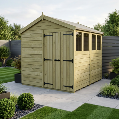 8 x 8 Apex Shed (Double Door, With Windows) - Apex Shed