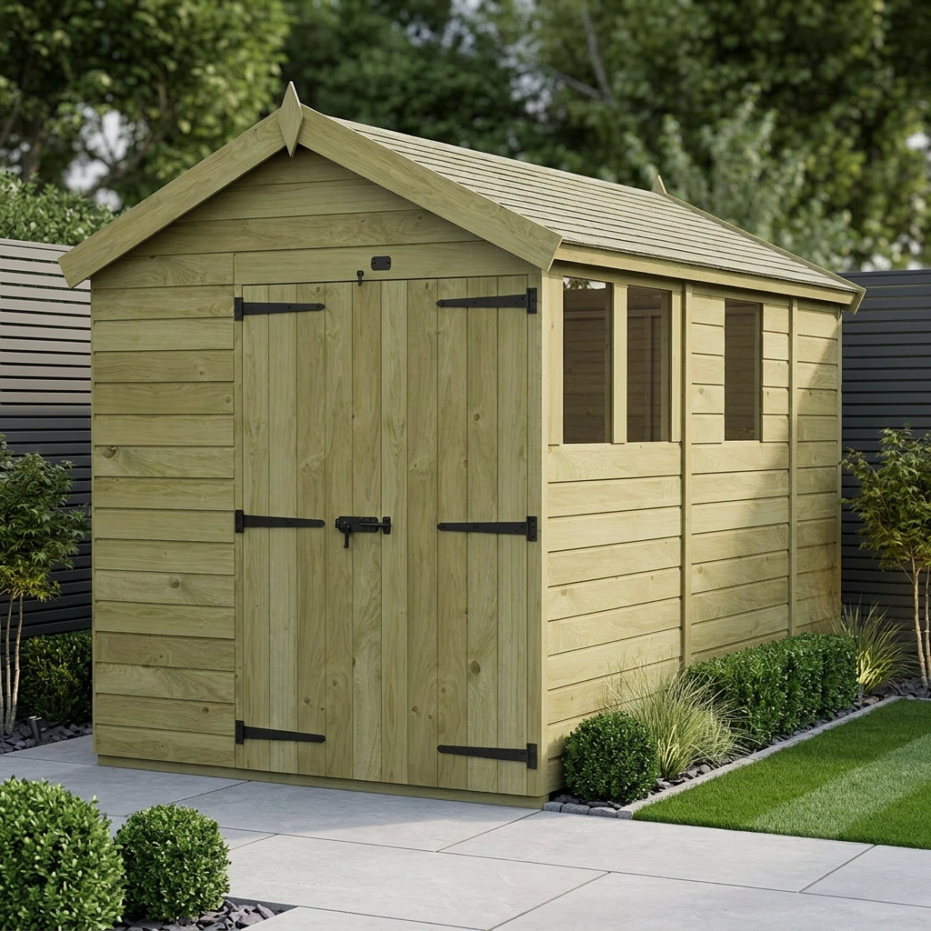 7 x 9 Apex Shed (Double Door, With Windows) - view 2