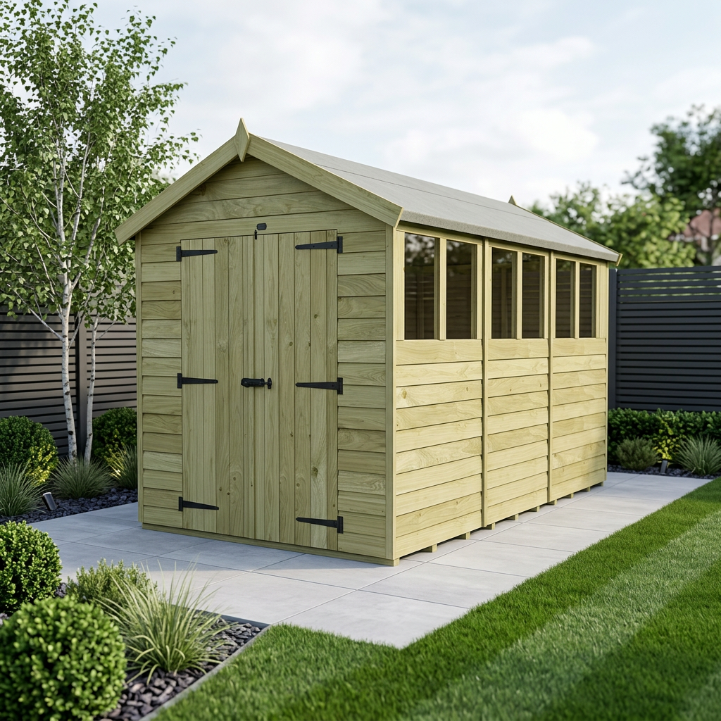 6 x 15 Apex Shed (Double Door, With Windows) - Apex Shed