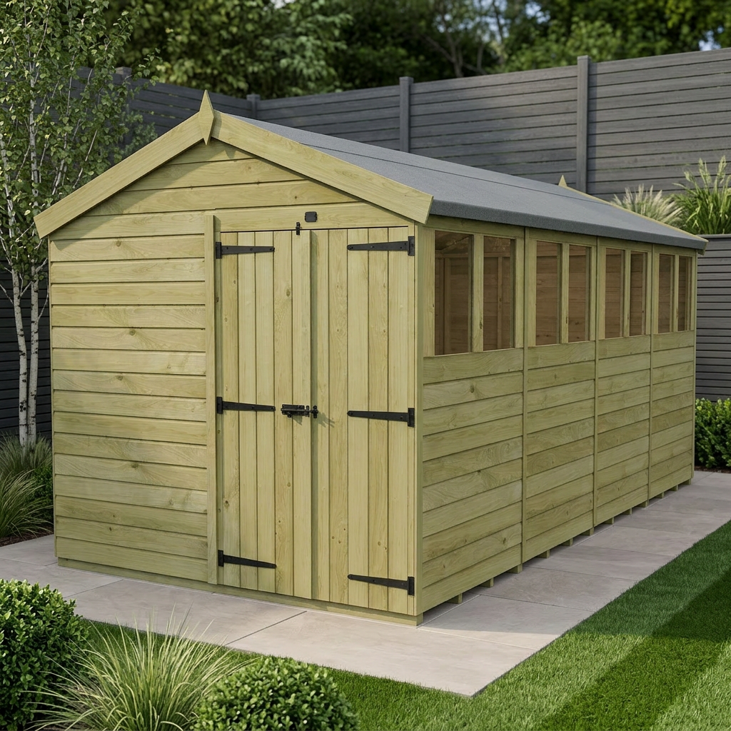 8 x 16 Apex Shed (Double Door, With Windows) - Apex Shed