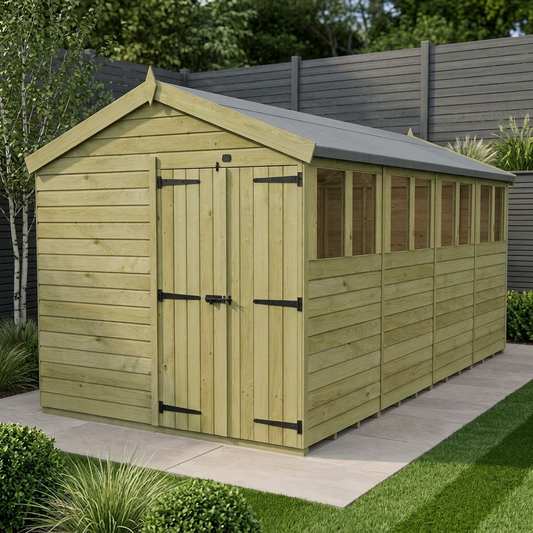 8 x 16 Apex Shed (Double Door, With Windows) - Apex Shed