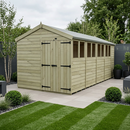 8 x 18 Apex Shed (Double Door, With Windows) - Apex Shed