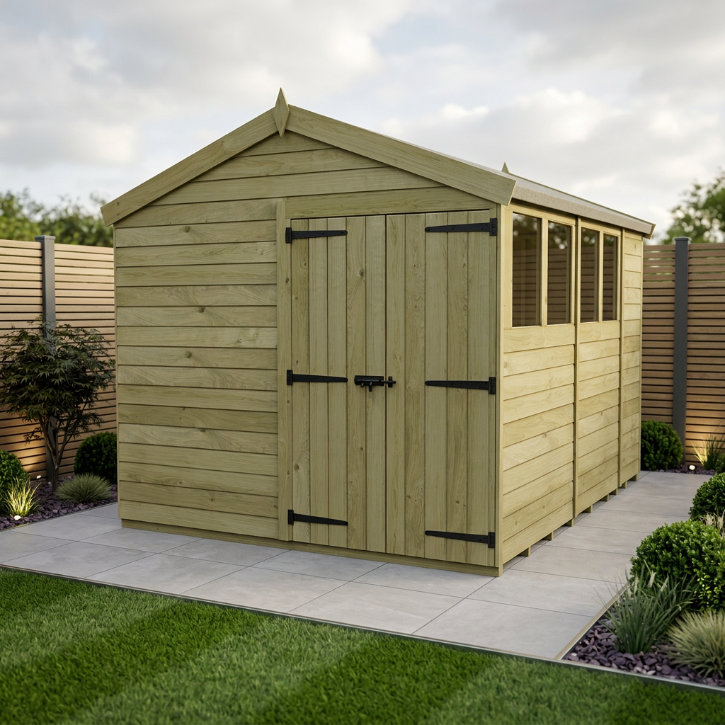 8 x 15 Apex Shed (Double Door, With Windows) - Apex Shed