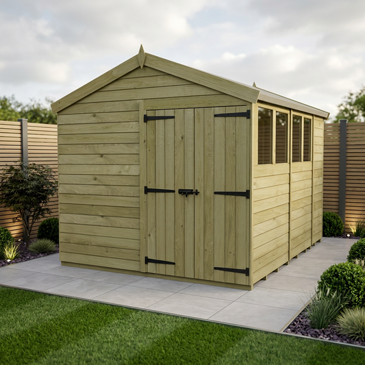 8 x 15 Apex Shed (Double Door, With Windows) - Apex Shed