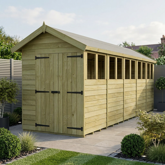 6 x 20 Apex Shed (Double Door, With Windows) - Apex Shed