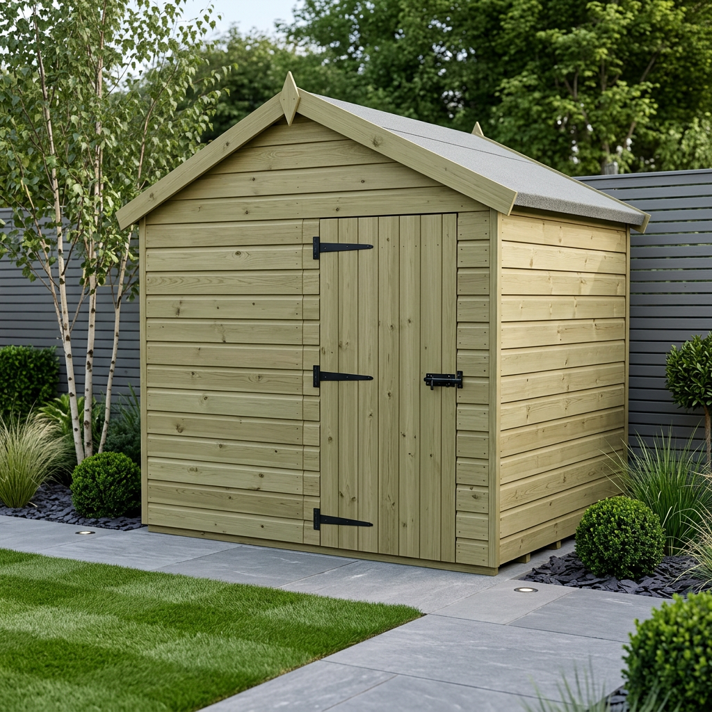 8 x 5 Apex Shed (Single Door, No Windows) - view 2