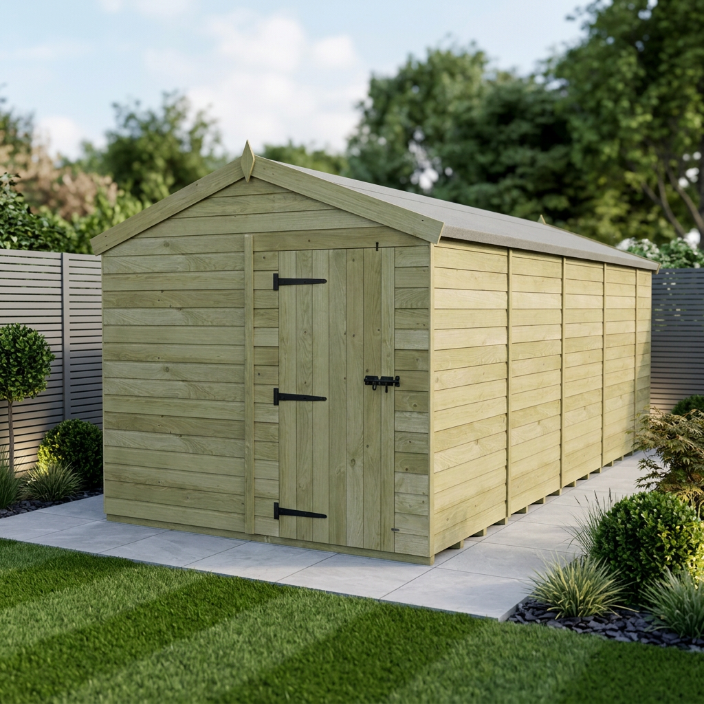 8 x 19 Apex Shed (Single Door, No Windows) - Apex Shed