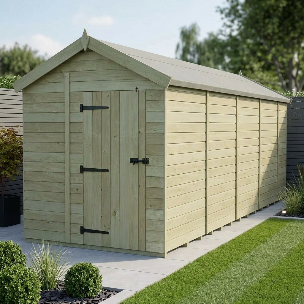 7 x 17 Apex Shed (Single Door, No Windows) - Apex Shed