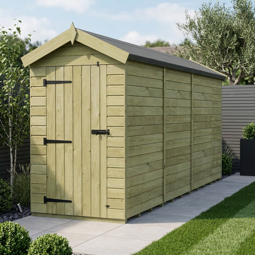 4 x 14 Apex Shed (Single Door, No Windows) - Apex Shed