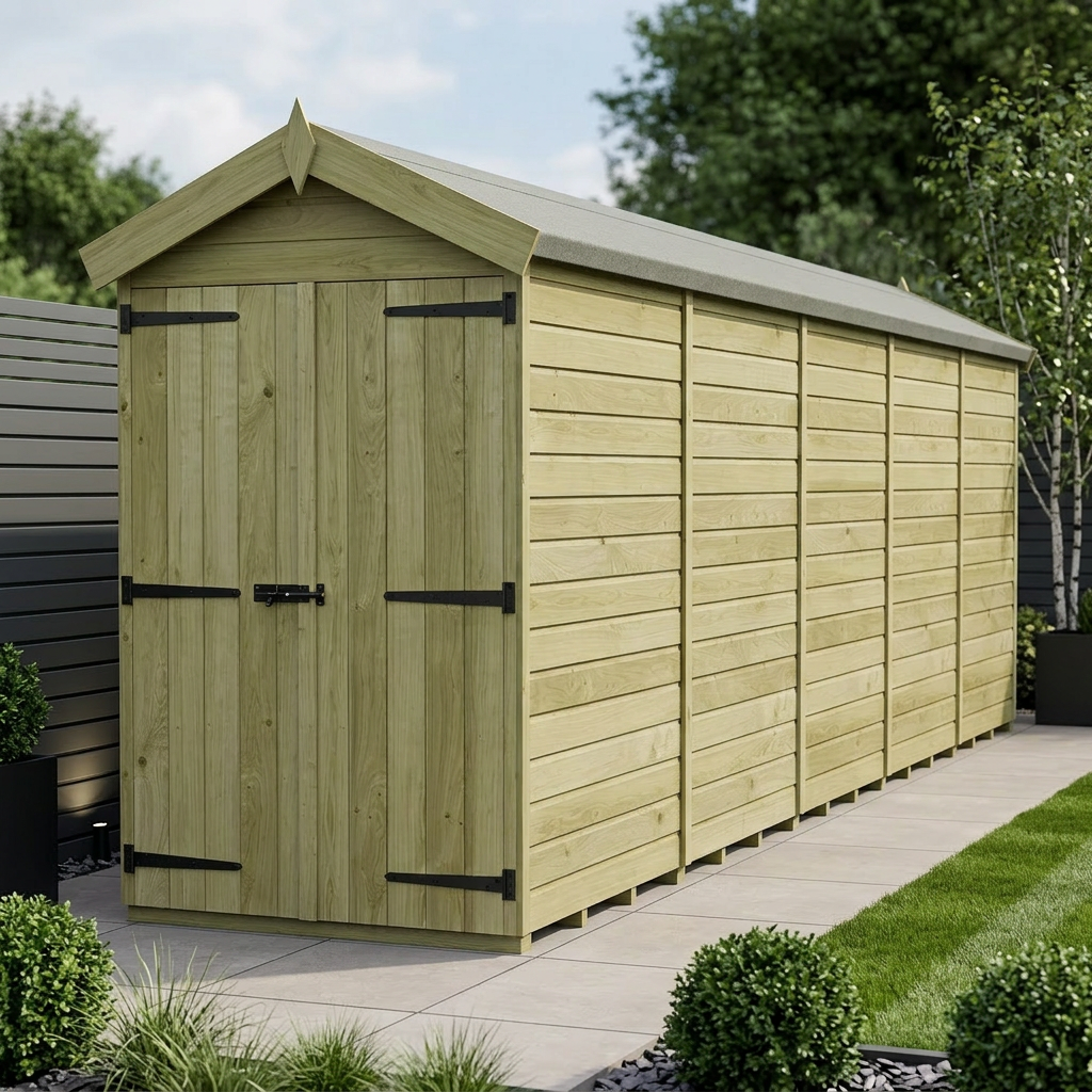 4 x 20 Apex Shed (Double Door, No Windows) - Apex Shed