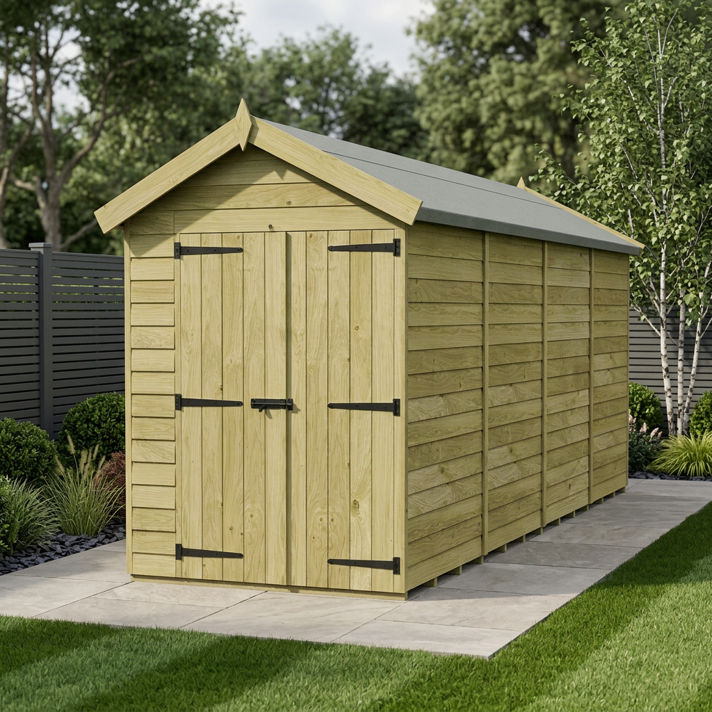 6 x 19 Apex Shed (Double Door, No Windows) - Apex Shed