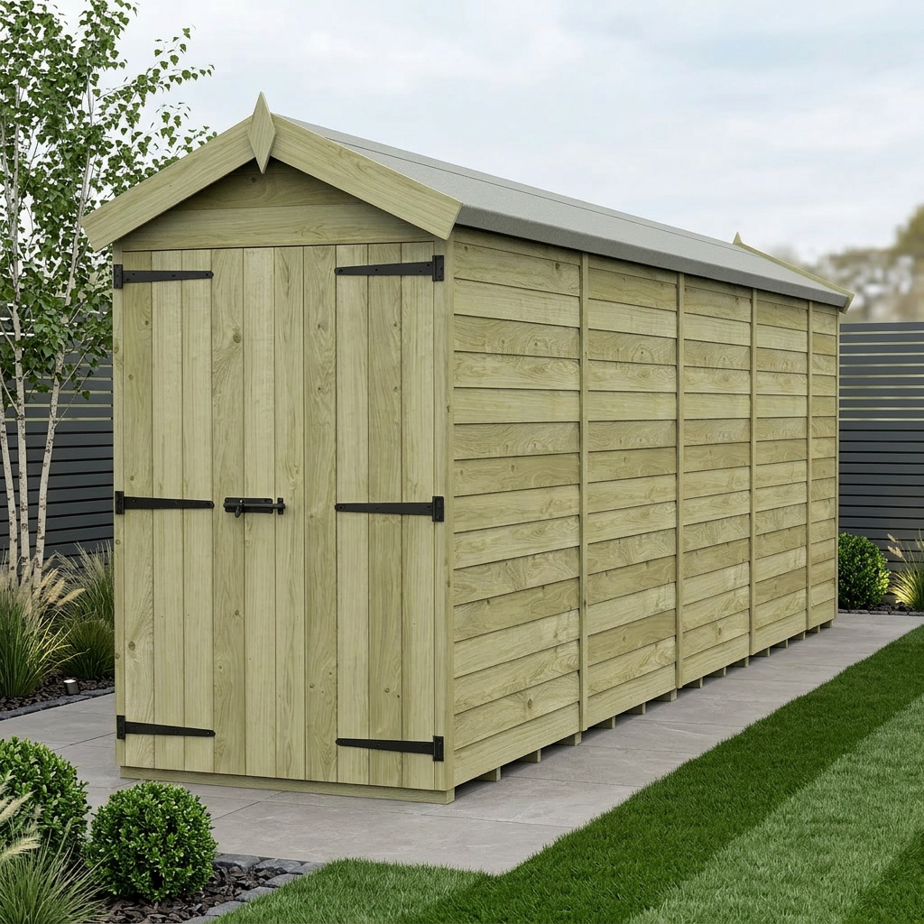 4 x 17 Apex Shed (Double Door, No Windows) - Apex Shed