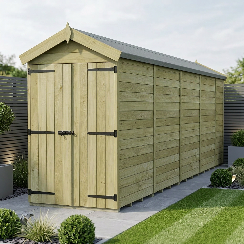 4 x 18 Apex Shed (Double Door, No Windows) - Apex Shed