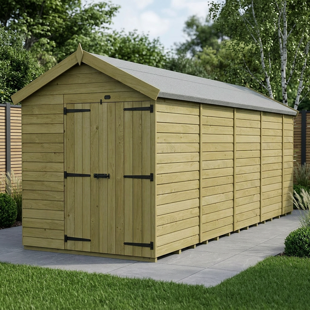 7 x 17 Apex Shed (Double Door, No Windows) - Apex Shed