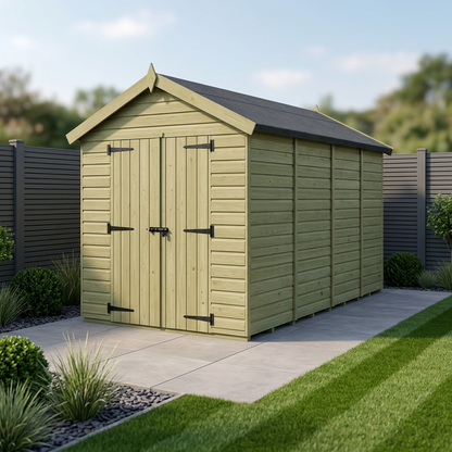 6 x 15 Apex Shed (Double Door, No Windows) - view 2